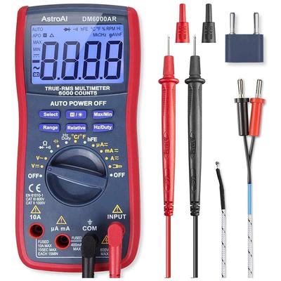 AstroAI Tester 6000 Counts Tester Digital Multimeter Auto Range Voltage Current True RMS Resistance Continuity Capacitance Frequency Voltmeter Diode