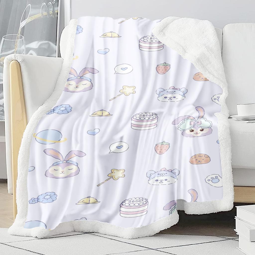 StellaLou Blanket Modern Printed Anime Furry Custom Luxury Plush Blankets Throw Baby Winter Fleece Microfiber Fabric