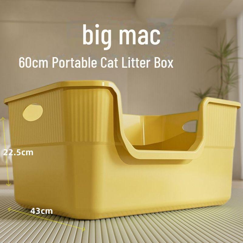 Extra Large Semi-Enclosed Splash-Proof Cat Litter Box for Maine Coons