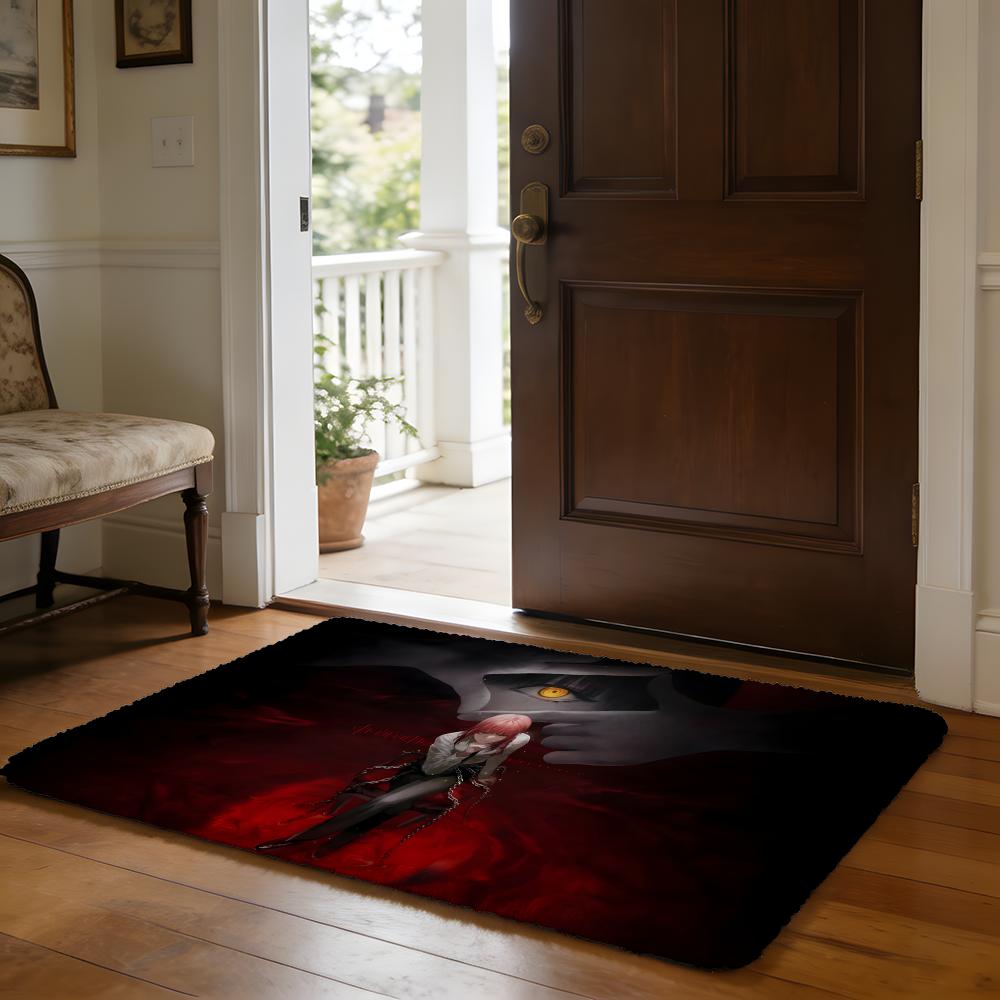 Hot Anime CChainsaw MMan Floor Mat Soft Flannel Absorbent Mat Non-Slip Rug Home Bedroom Bathroom