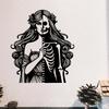 Metal Sugar Skull Wall Art Weather Resistant Gothic Decor for Halloween Day of the Dead Outdoor Garden Indoor Living Room 1pc