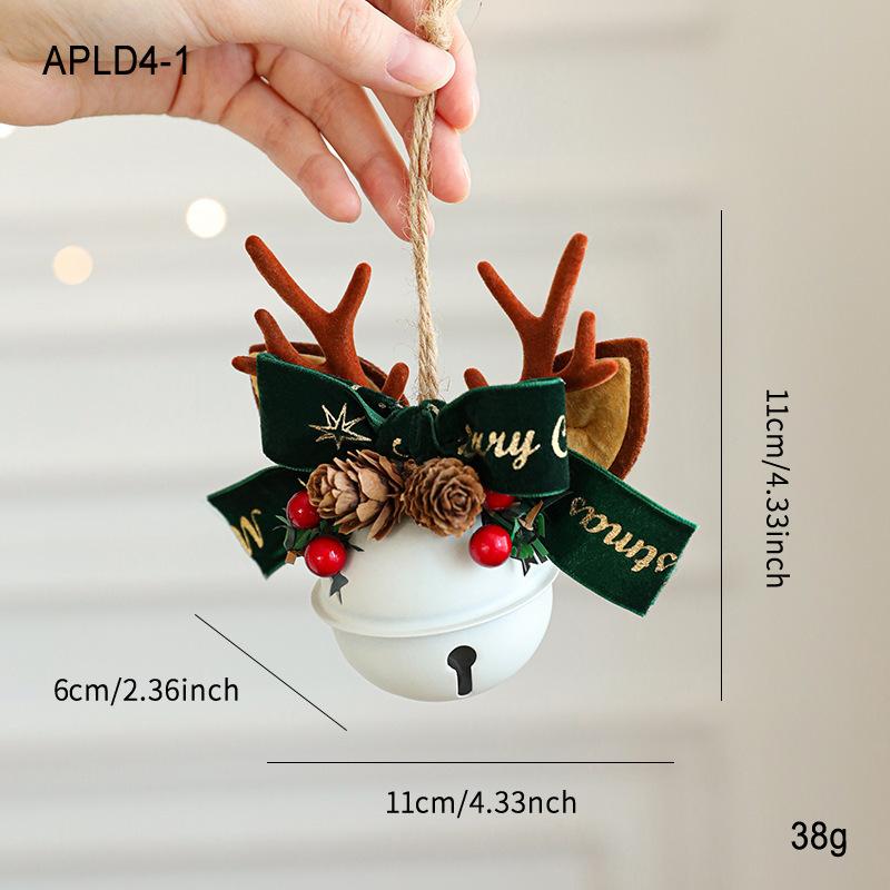 Cascabel de Navidad Astas Lazo Piña Cascabel Colgante Mixto Árbol de Navidad Escaparate Colgante para Coche Decoración