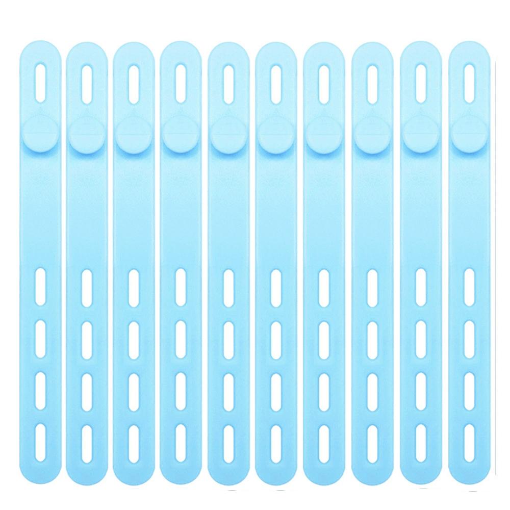 JCD 10pcs Silicone Cable Ties Assorted Color Reusable Heavy Duty Cable Organizer Management for Fastening Cords and Wires