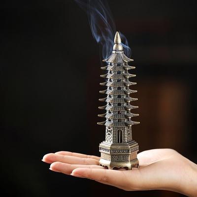 Feng Shui Vertical Incense Burner 3D Model China Wenchang Pagoda Home Use Incense Burner Holder Home Decoration Metal Handicraft