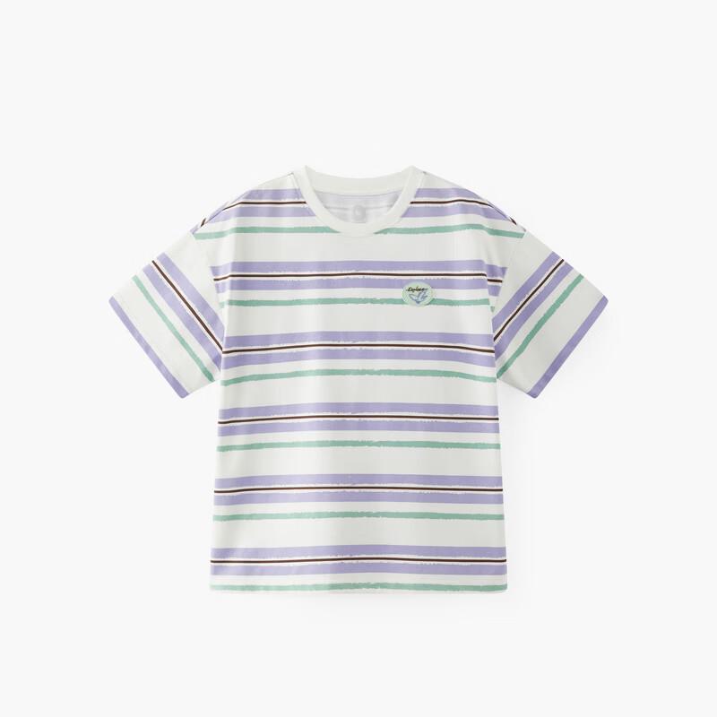 MQD Boys' Antibacterial Striped Casual Short Sleeve T-Shirt