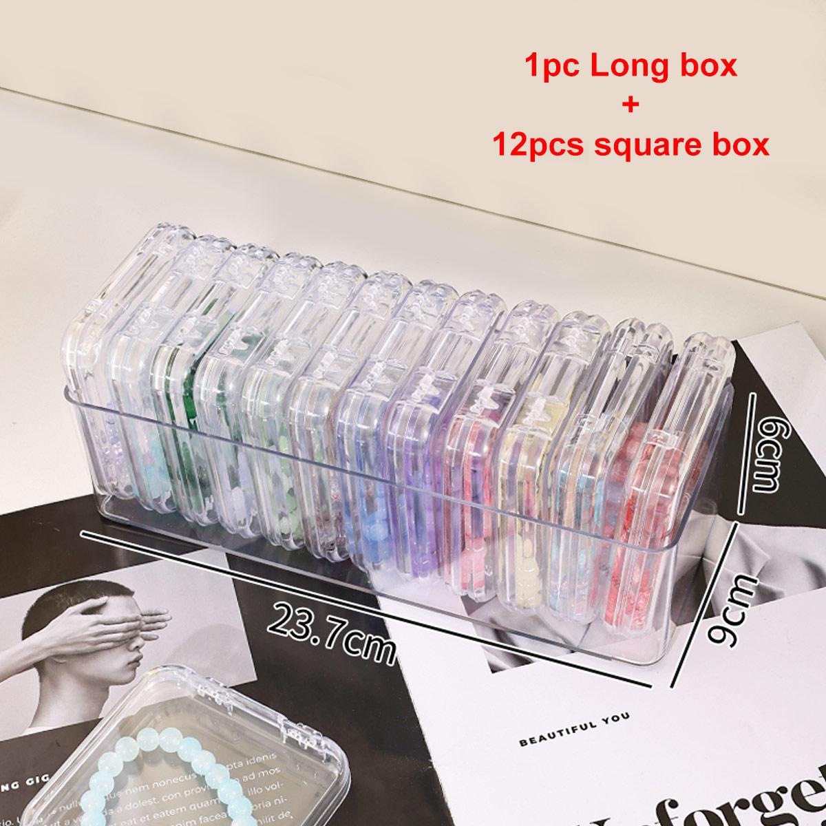 

Transparent nail storage box, fake nail display box, bracelet, jewelry, jewelry organizing box 12 square boxes