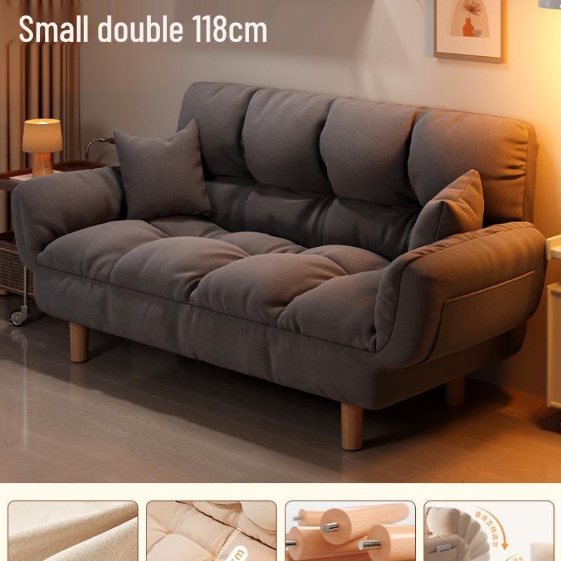 Compact Folding Sleep Sofa for Small Apartments - Double Bed and Reclining Backrest for Bedroom or Rental Homes