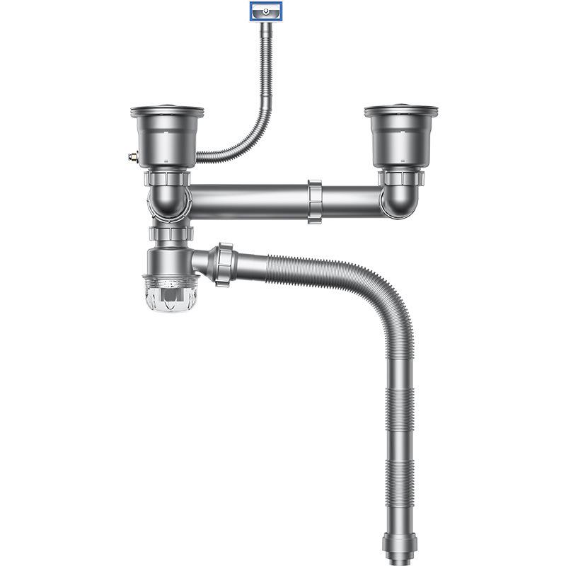 304 Stainless Steel Double Bowl Kitchen Sink with Deodorant Drain Pipe