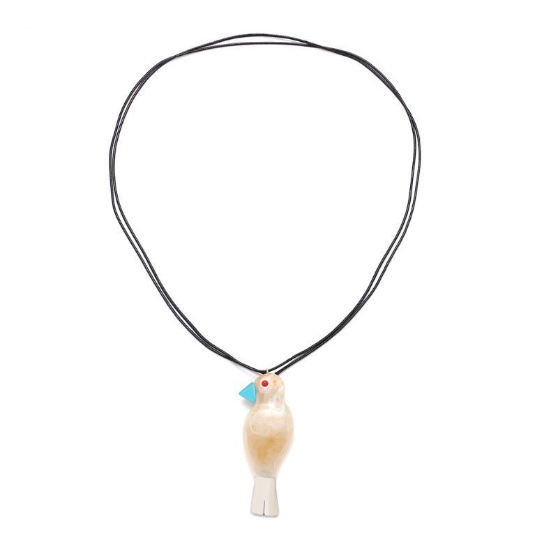 2026 New Parrot Cord Necklace Long Cord Cute Birdsnecklace With Parrot Shaped Resin Charm Travel In Holiday Wear