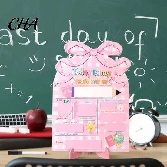 Reusable Menu Board First Day of School Sign, Wooden Chalkboard Sign for Kids, Back Message Center to Decorations Supplies Kindergarten Preschool and