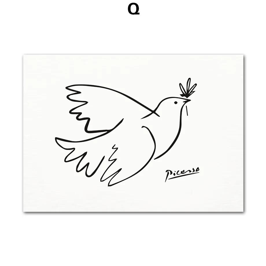 Retro Wall Art Painting, Canvas Posters and Prints, Fish, Picasso, Swan Woman Portrait, Buddha, Wall Pictures for Living Room De