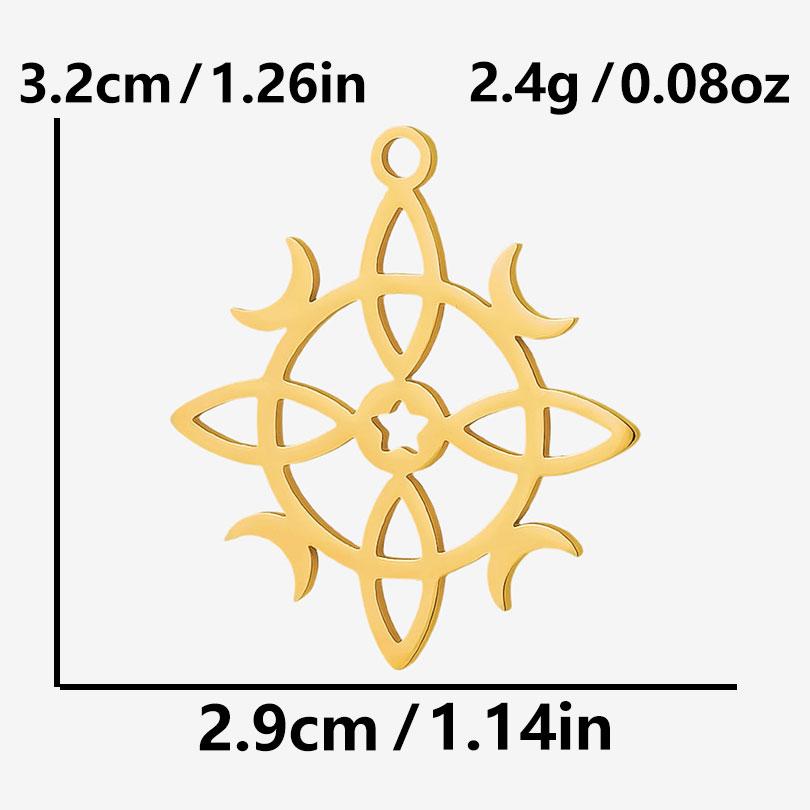 5pcs Gold Color Pvd Stainless Steel Witch Knot Snake Blood Moon Pendants For Jewelry Making Supplies DIY Keychain Earrings Charm