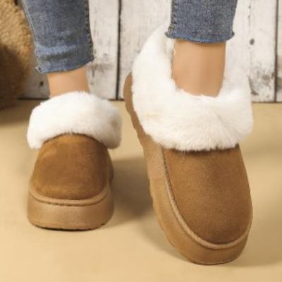 Fashion Platform Snow Boots Women's New Winter Fuzzy Shoes Thickened and Fleece Cotton Shoes Northeast Cotton Boots