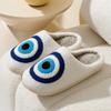 Fashion Evil Eyes Blue Embroidery Slippers High Quality Women Men Slippers Fashion Pattern Shoes Warm Home Devil's Eyes Houseshoes
