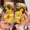 The Golden Fighting Horse For Samsung A 01 52S 04 05S 10 12 13 22 23 24 36 42 M02 Note 10 20Ultra 8 9 Golden Glass Phone Case