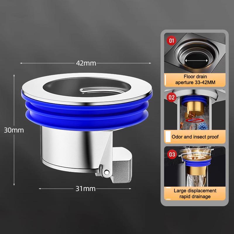 

Повністю мідний Серцевина підлогового зливу Підлоговий злив для душу Заглушка Захист від комах Захист від запаху Дезодорація Туалет Кухня Ванна Туалет Каналізація