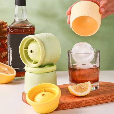 Ice Cube Mold Large Spherical Silicone Ice Ball Maker Fast Freezing Clear Bubble-Free Ice Cubes Easy Push Release Ice Tray for Whiskey Wine Cocktails