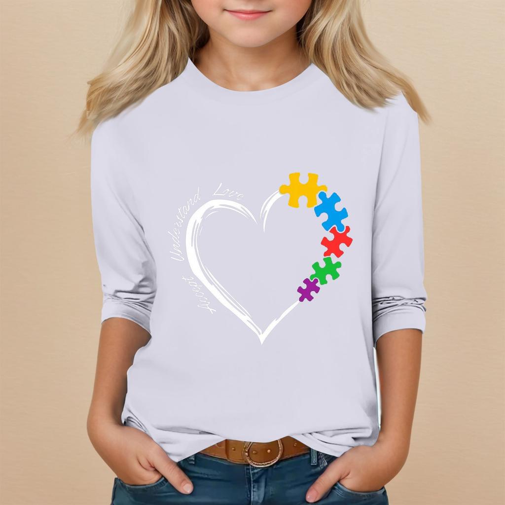 Kinder Siebenärmel Rundhals Oberteil Valentinstag Bedruckt Alltags Freizeit Oberteil