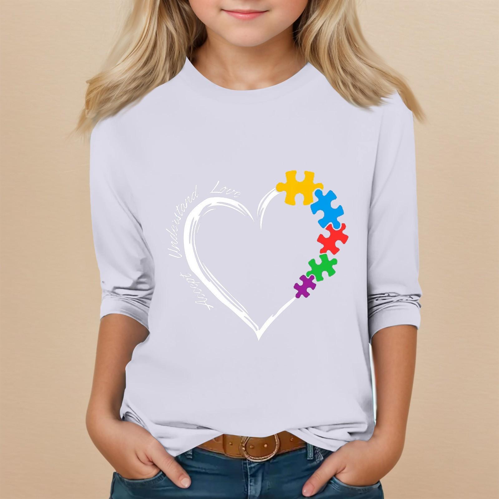 

Детский топ с круглым вырезом и рукавами, на каждый день с принтом ко Дню святого Валентина 130