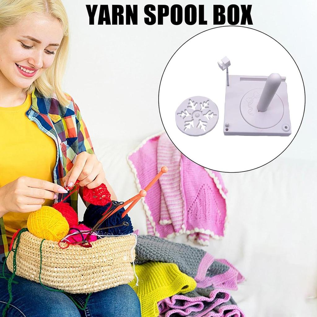 Multi-Functional Yarn Spool Box Yarn Holder For Crocheting Yarn Spindle Holder With Accessories Storage Drawer Knitting Supplies