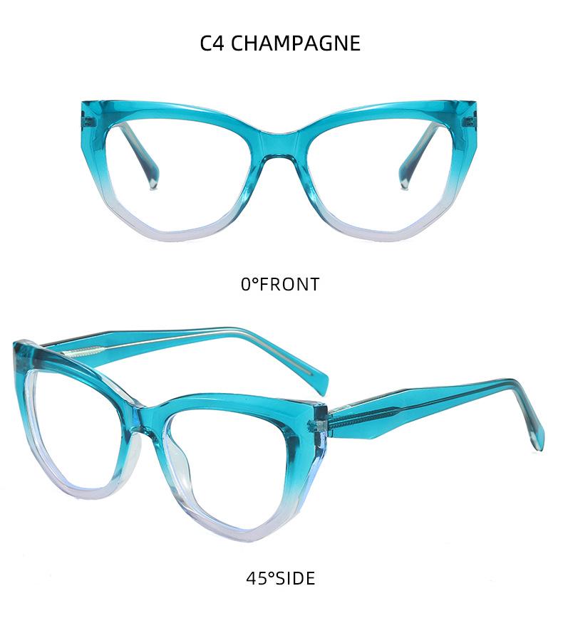 Korean Retro Cat Eye Blue Light Blocking Glasses, Small Frame, Myopia Compatible, Fashionable Clear Lens for Women