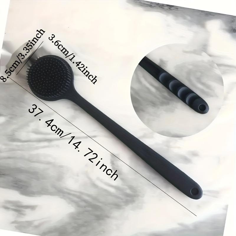The Long-handed Silicone Bathing Brush In Line With Ergonomics -soft, Non -irritating Bristles, Deep Cleaning And Mild Massage, Sterile,Enhanced Soap