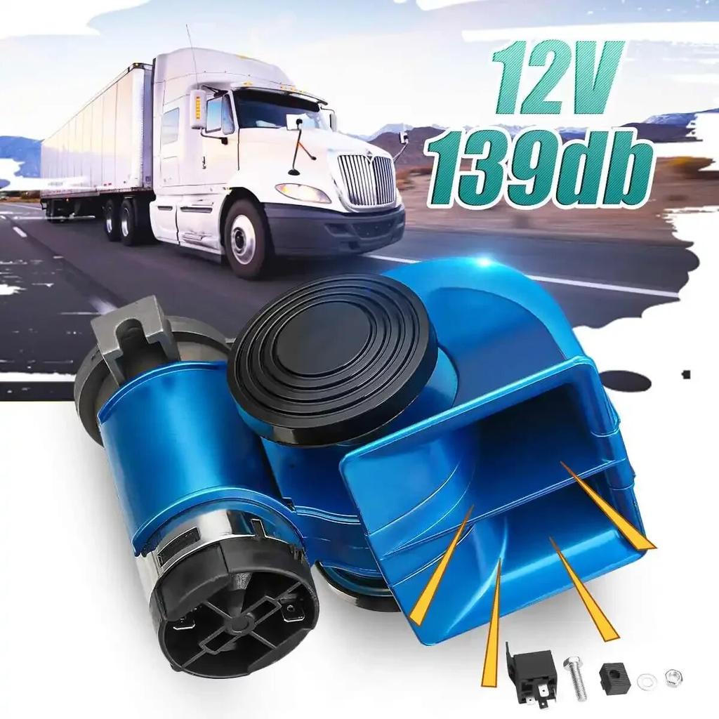 Motorcycle 12V 139DB Waterproof Loud Electronic Snail Ultra Compact Dual Air Horn Fit for Car Vehicle Yacht Boat SUV Bike Buses