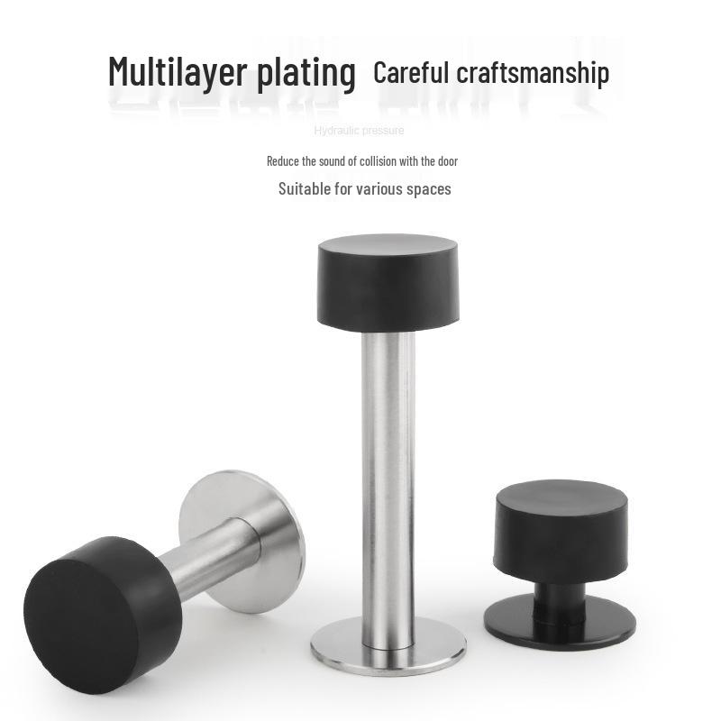 Stainless Steel Wall/Floor Mount Anti-Collision Door Stopper with Thickened Base