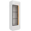 Vetrina Armadio Alto con Porta in Vetro, Illuminazione LED con Controllo App, Telaio in Alluminio, Mobile per Soggiorno, Armadio Contenitore con Ante