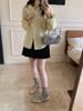 Korean Style Elegant Ruffle V-Neck Loose Long Sleeve Shirt for Women - New Spring Arrival