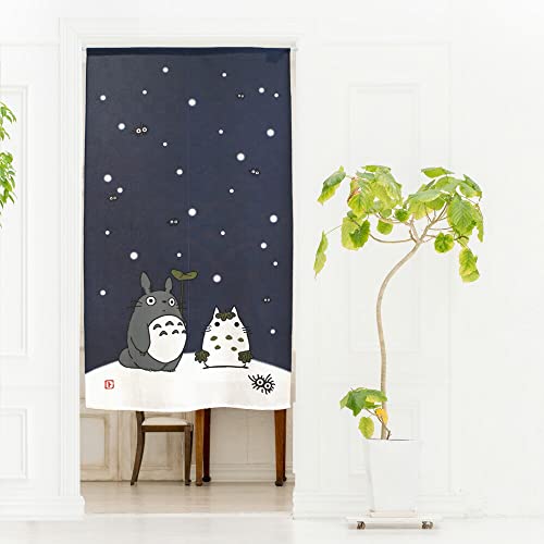 Noren Kobo Totoro Ghibli Four Seasons Noren Curtain Spring, Summer, Autumn, Winter Snowman 11576