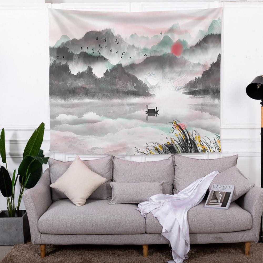 Bedroom Hanging Cloth Printed Tapestry Chinoiserie Wall Cloth Household Hanging Picture Living Room Decorative Cloth