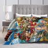 Luffy Anime Blanket  Flannel Throw Blanket Bedding Couch Portable Ultra-Soft Warm Bedspreads,