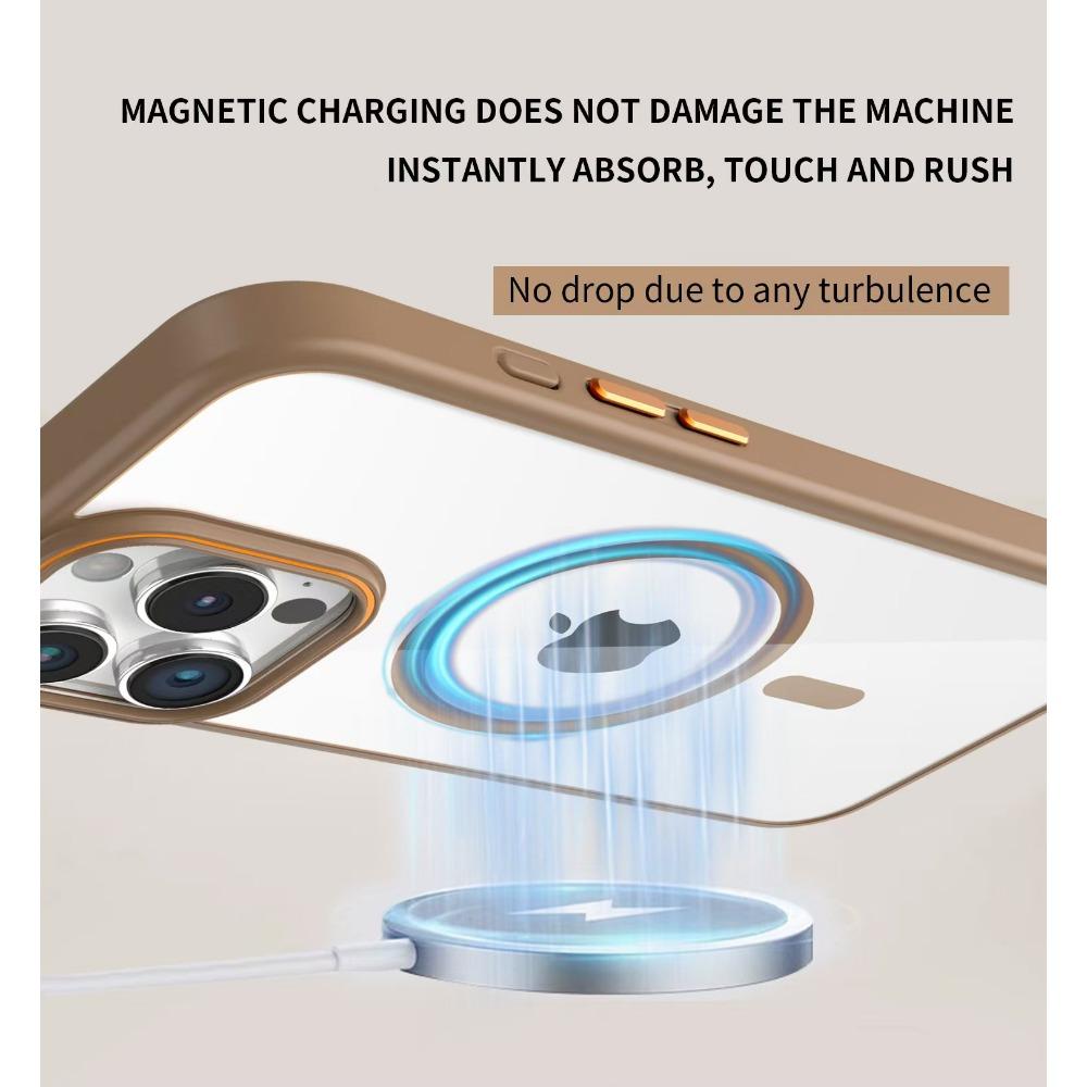 Magnetic Luxury Transparent Acrylic Armor Shockproof Case For iPhone 16 15 14 13 12 11 Pro Max For Magsafe Wireless Charge Cover