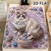 1Pc Aesthetic Cat Art Print Flannel Blanket,High Quality Comfortable for All Seasons,Home Decor,Warmth and Comfort,Perfect for Christmas Gifts