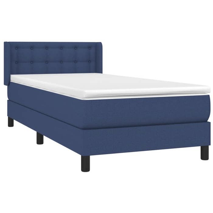 3130015 vidaXL Divan Bed with Mattress Blue 100x200 Cm Fabric
