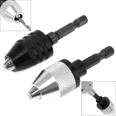 0.3-6.5mm Twist Drill Chuck Screwdriver Adapter with 1/4 Hex Shank Three Claw for Electric Grinder
