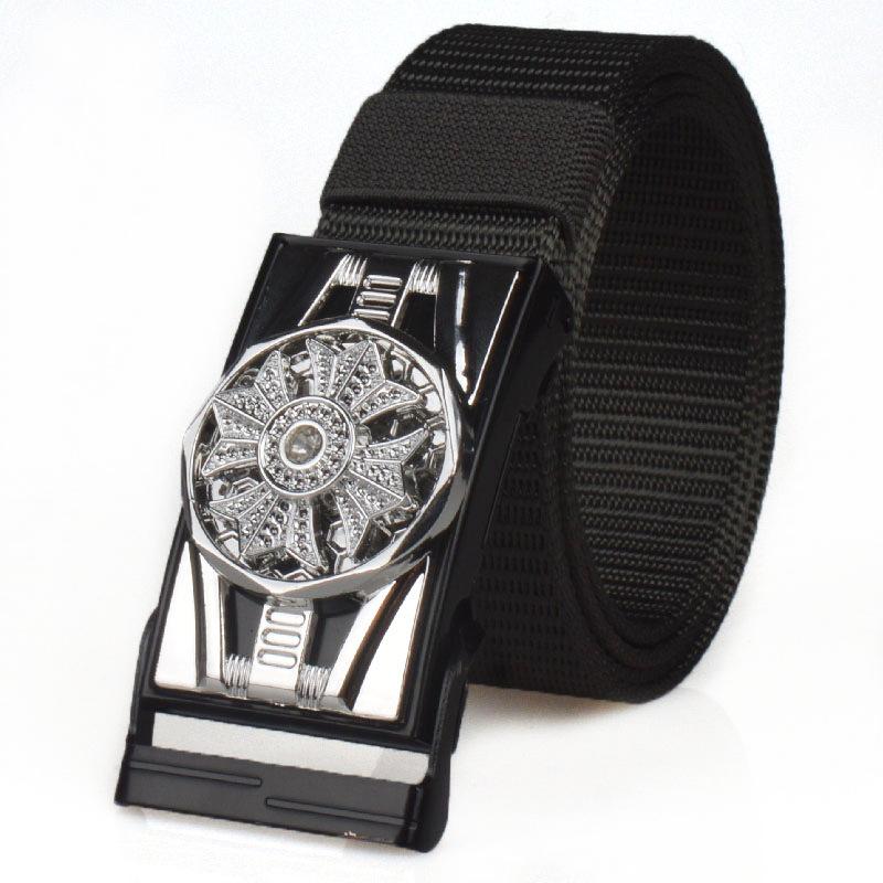 Curea cu cataramă automată pentru bărbați vine și pleacă, curea din pânză, nailon țesut, respirabilă și durabilă, Stall