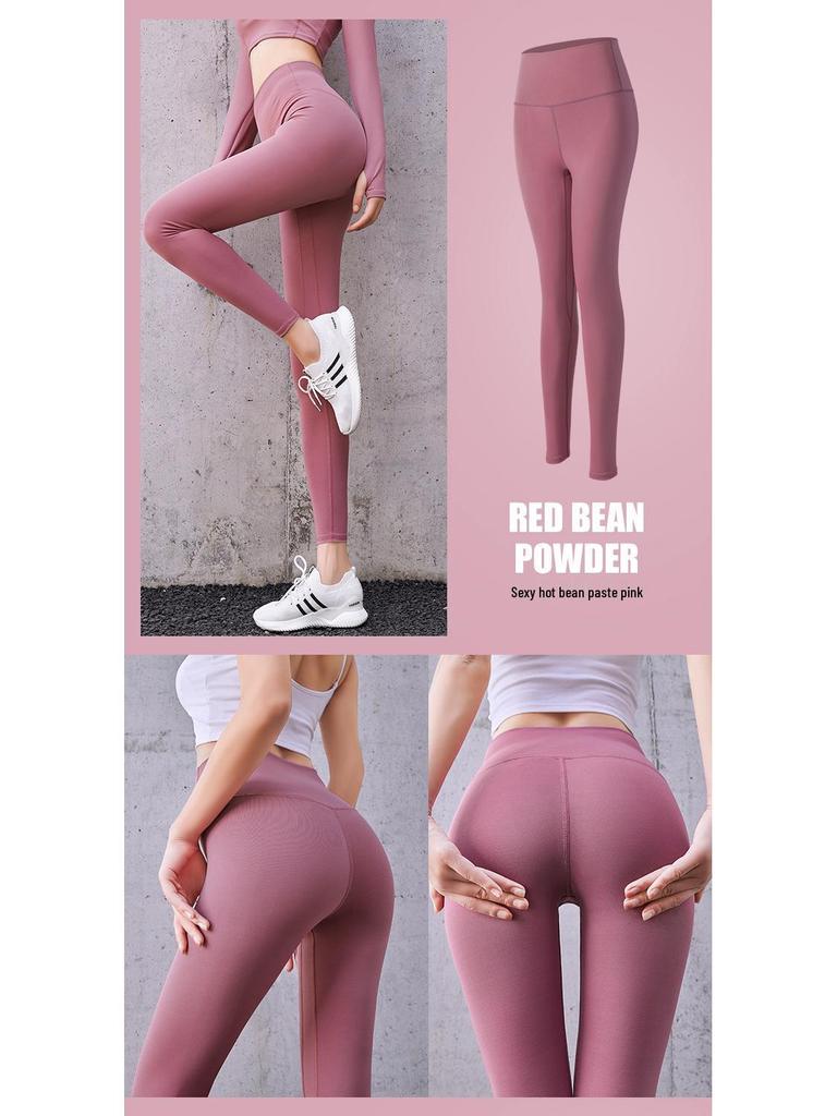 Seamless Yoga Set: Women's Long Sleeve Top & High Waist Peach Lift Pants for Gym & Running