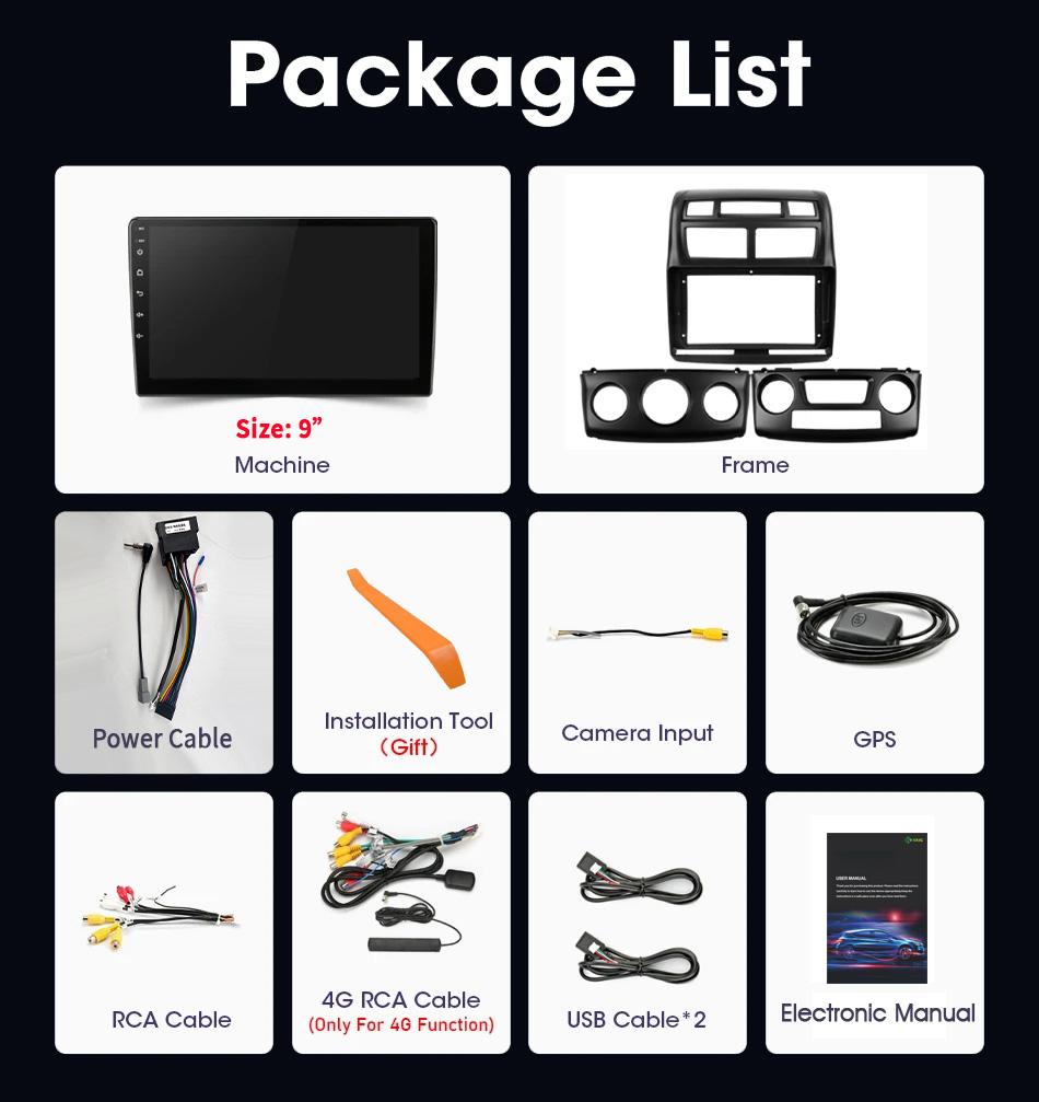 Android 13 For Kia Sportage 2 2005-2013 Car Radio Multimedia Navigation Android Car Multimedia 4G GPS 2 Din Screen