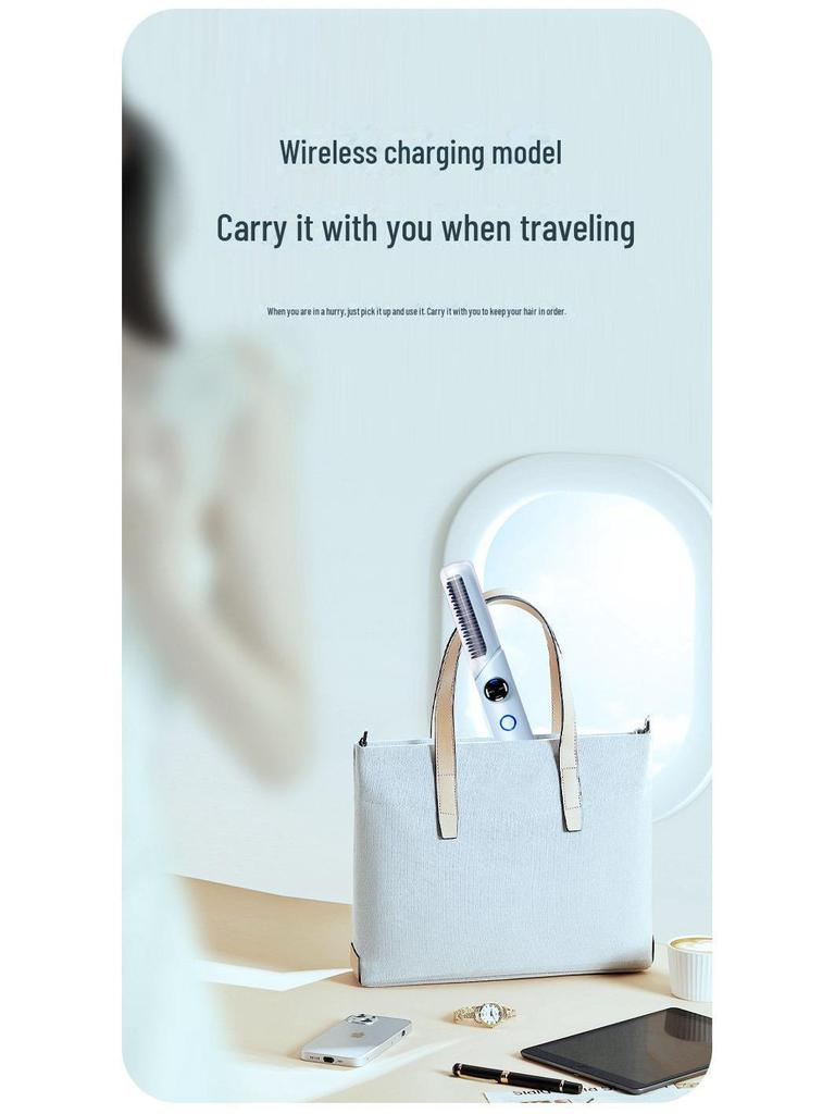 Portable Temperature-Adjustable Hair Styling Comb & Straightener