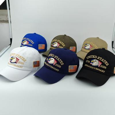 250. Jubiläumshut USA Patriotische Baseballkappen Adler-Bestickte Baseballkappen für Herren Damen 250-Jahres-Jubiläumskappe
