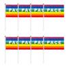 50/100Pcs Mini Peace Flag Rainbow Pacifist Flag Hand Held Polyester Peace Flag