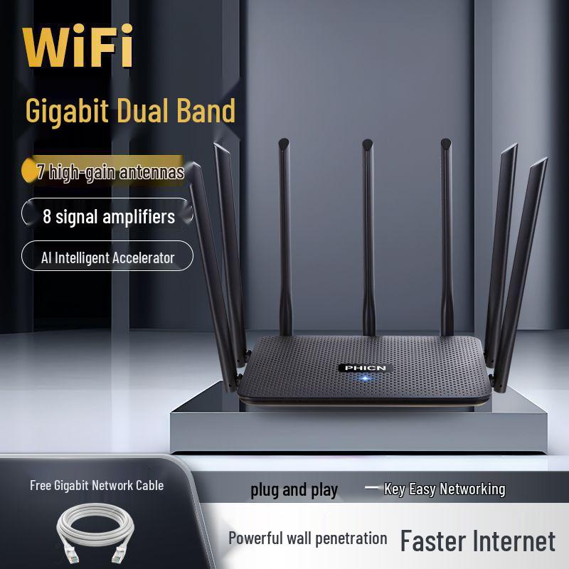 High-Power Wireless Gigabit Router for Full Home Coverage and Strong Wall Penetration