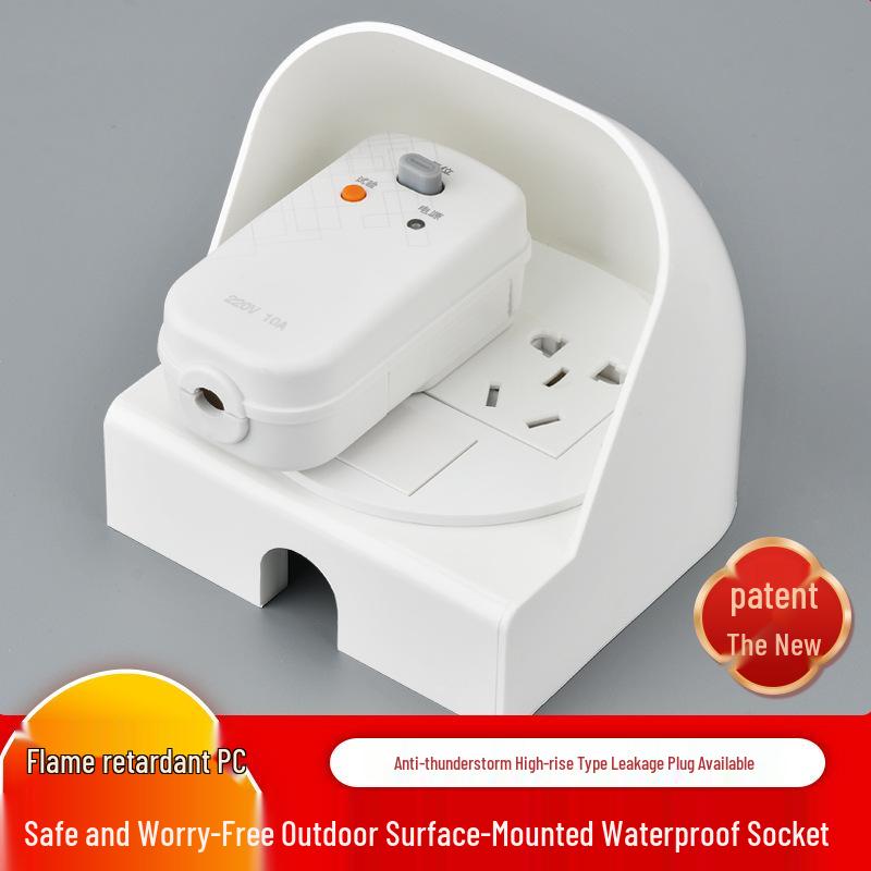 Doppelsteckdose für den Außenbereich mit wasserdichter Abdeckung und Schalter für Badezimmer und smarte Toiletten.