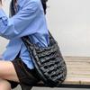 Mini Clutch Purse Pleated Cloud Bag Minimalist Ruched Design Satchel Bag Fashion Leather- Handbags Pouch Ladies Hobo Bag  Silver