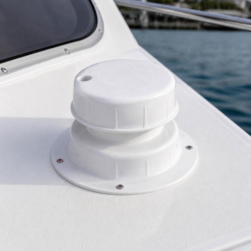 Plastic Marine Vent Cover Kit with Predrilled Flanges, Mesh Screens and Sealant for Recreational Vehicle or Boat Openings