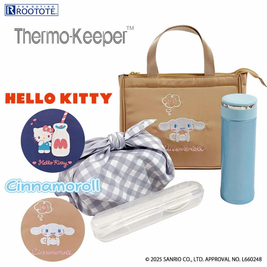 Rootote Small Insulated Lunch Tote IP Thermokeeper Sanrio 8485 Women's Bag, Deli, Characters-D (02 Cinnamoroll)