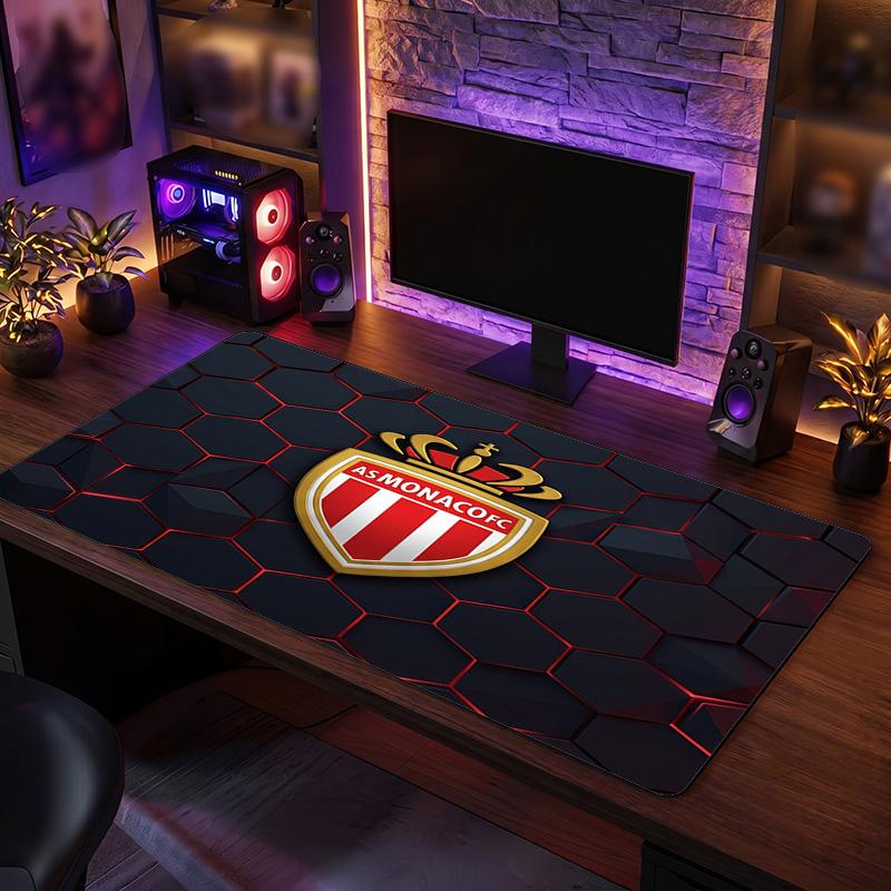 Tappetino Mouse Tema Monaco FC, Design Logo Calcio Tappetino Scrivania Gaming XXL Antiscivolo per Mouse del Computer