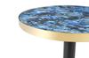 Modern Round Side Table, Marble-Look Tabletop with Golden Rim, Sturdy Metal Frame In Black/Gold, Ideal As Coffee Table, Nightstand or Balcony Table